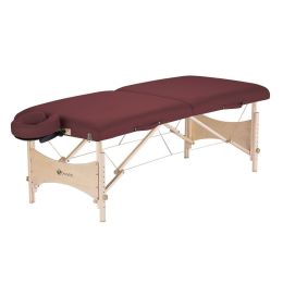 Burgundy Portable Massage Table with Adjustable Headrest and Carry Case