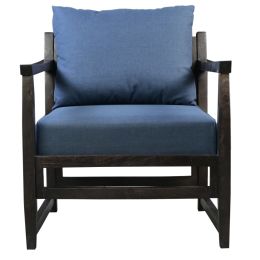 Dunawest Malibu Accent Chair with Open Wood Frame, Navy Blue