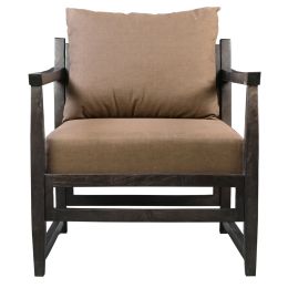 Dunawest Malibu Accent Chair with Open Wood Frame, Beige