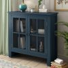 31.5'' Wood Accent Buffet Sideboard Storage Cabinet with Doors and Adjustable Shelf