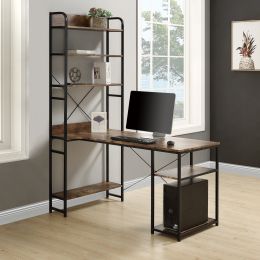 Home Office computer desk Steel frame and MDF board/5 tier open bookshelf Plenty storage space
