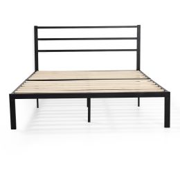 QUEEN SIZE black gauze pattern straight iron bed