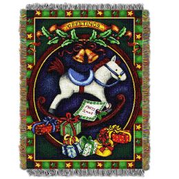 Holiday Hobby Horse Licensed Holiday 48"x 60" Woven Tapestry Throw by The Northwest Company