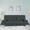 FUTON SOFA BED SLEEPER DARK GREY FABRIC