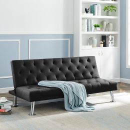 Futon Sofa Bed , Folding Sofa Couch Bed , Upholstered Convertible Sleeper for Living Room