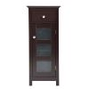 Bathroom Floor Storage Cabinet Free Standing Cupboard Organizer with 1 Drawer and Adjustable Shelf for Living Room XH