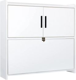 Wall Mounted Computer Desk Workstation(White)