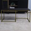 Living Room Black Nesting Table, Coffee Table with MDF Top,Metal Legs 40.55 x 21.65 x 17.7 inch