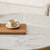 Sintered stone sofa side table Gold metal frame with carrara white color top-16'