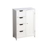 White Bathroom Storage Cabinet, Floor Cabinet with Adjustable Shelf and Drawers