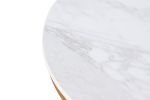 Sintered stone sofa side table Gold metal frame with carrara white color top-16'