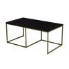 Living Room Black Nesting Table, Coffee Table with MDF Top,Metal Legs 40.55 x 21.65 x 17.7 inch