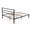 QUEEN SIZE black gauze pattern straight iron bed