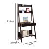DunaWest Contemporary Style Ladder Home Office Desk With 3 Open Shelves and 1 Drawer, Brown