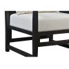 Dunawest Malibu Accent Chair with Open Wood Frame, Light Gray and Black