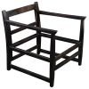 Dunawest Malibu Accent Chair with Open Wood Frame, Navy Blue