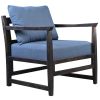 Dunawest Malibu Accent Chair with Open Wood Frame, Navy Blue