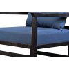 Dunawest Malibu Accent Chair with Open Wood Frame, Navy Blue