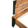 Bed Frame Solid Acacia Wood Steel 76"x79.9"