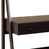 DunaWest Contemporary Style Ladder Home Office Desk With 3 Open Shelves and 1 Drawer, Brown