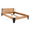 Bed Frame Solid Acacia Wood Steel 76"x79.9"