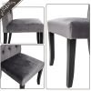 TOPMAX Dining Tufted Armless Upholstered Accent Chair Set of 2 (Grey), Gray