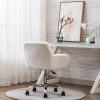 Faux Fur Home Office Chair,Fluffy Fuzzy Comfortable Makeup Vanity Chair ,Swivel Desk Chair Height Adjustable Dressing Chair for Bedroom