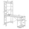 Home Office computer desk Steel frame and MDF board/5 tier open bookshelf Plenty storage space