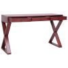 Computer Desk Brown 52"x18.5"x30.3" Solid Mahogany Wood
