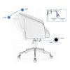 Hengming Home Office Computer Desk Chair ,Velvet Accent Armchair,Adjustable Swivel Task Stool with Gold Plating Base