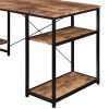Home Office computer desk Steel frame and MDF board/5 tier open bookshelf Plenty storage space