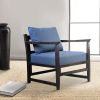 Dunawest Malibu Accent Chair with Open Wood Frame, Navy Blue