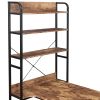 Home Office computer desk Steel frame and MDF board/5 tier open bookshelf Plenty storage space