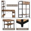 Home Office computer desk Steel frame and MDF board/5 tier open bookshelf Plenty storage space