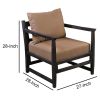 Dunawest Malibu Accent Chair with Open Wood Frame, Beige