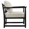 Dunawest Malibu Accent Chair with Open Wood Frame, Light Gray and Black