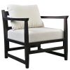Dunawest Malibu Accent Chair with Open Wood Frame, Light Gray and Black