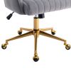 Hengming Home Office Computer Desk Chair ,Velvet Accent Armchair,Adjustable Swivel Task Stool with Gold Plating Base