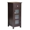Bathroom Floor Storage Cabinet Free Standing Cupboard Organizer with 1 Drawer and Adjustable Shelf for Living Room XH
