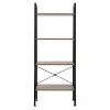 4 Tiers Industrial Ladder Shelf, Bookshelf, Storage Rack Shelf for Office, Bathroom, Living Room, Gray Color RT