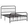 Single-Layer Curved Frame Bed Head and Foot Tube with Shell Decoration FULL SIZE  Black Iron Bed Metal  Bed Frame XH