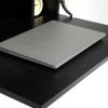 Wall Mounted Table Folding Laptop Desk Wall-Mount Writing Desk with Storage Shelves - black