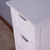 White Bathroom Storage Cabinet, Freestanding Cabinet with Drawers