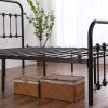 Single-Layer Curved Frame Bed Head and Foot Tube with Shell Decoration FULL SIZE  Black Iron Bed Metal  Bed Frame XH