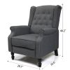 Tufted Accent Chair w/ Upholstered Wingback & Padded Seat, Pushback Recliner Armchair for Living Room, Bedroom, Dark Grey
