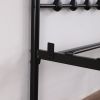 Single-Layer Curved Frame Bed Head and Foot Tube with Shell Decoration FULL SIZE  Black Iron Bed Metal  Bed Frame XH
