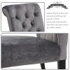 TOPMAX Dining Tufted Armless Upholstered Accent Chair Set of 2 (Grey), Gray