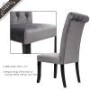 TOPMAX Dining Tufted Armless Upholstered Accent Chair Set of 2 (Grey), Gray