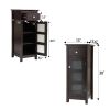 Bathroom Floor Storage Cabinet Free Standing Cupboard Organizer with 1 Drawer and Adjustable Shelf for Living Room XH