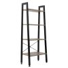 4 Tiers Industrial Ladder Shelf, Bookshelf, Storage Rack Shelf for Office, Bathroom, Living Room, Gray Color RT